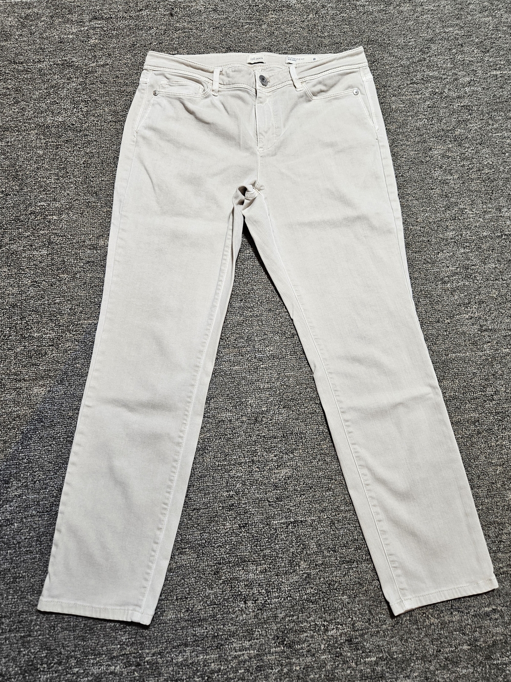 J. Jill Authentic Fit Slim Ankle Jeans Size 8 Cream Beige Stretch Denim